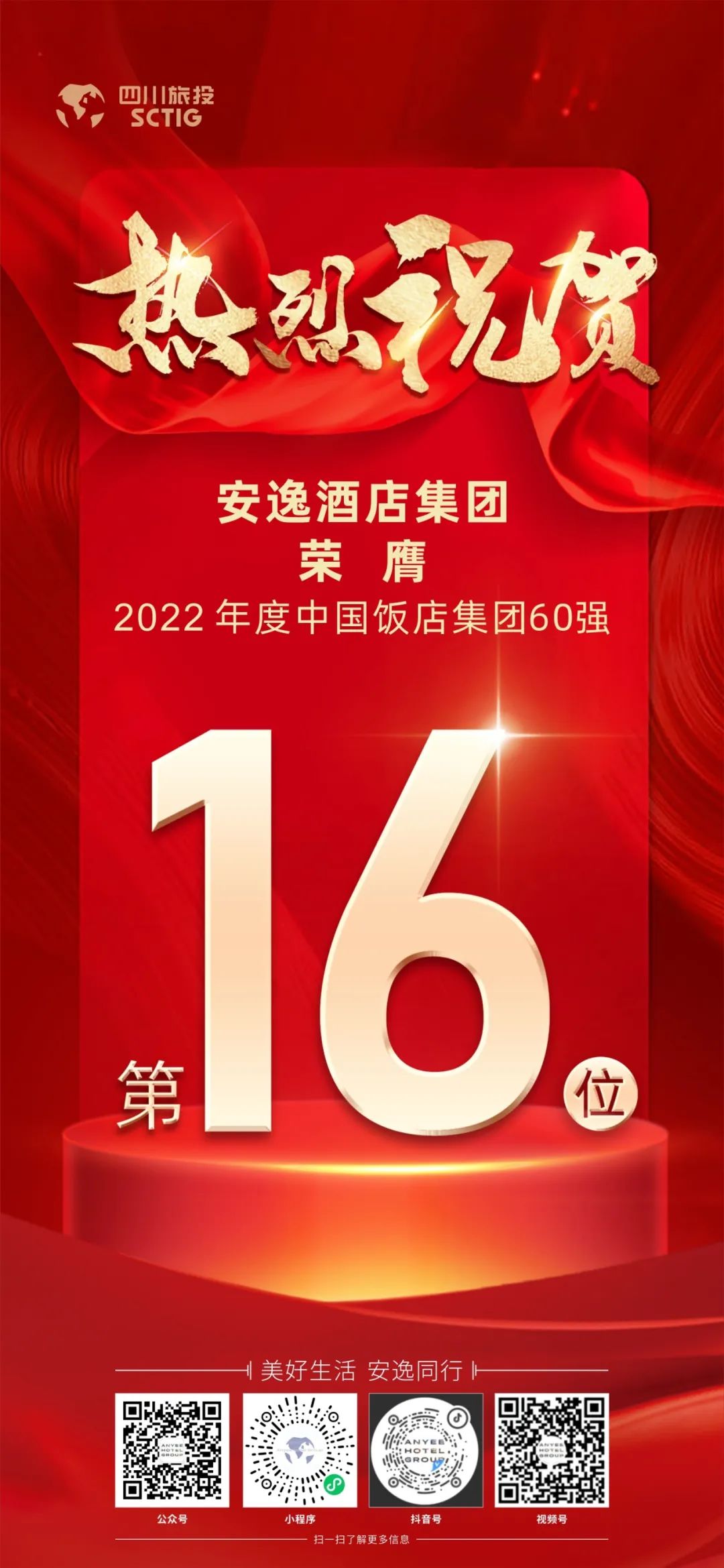 四川365速发国际集团荣膺“2022年度中国饭店集团60强”